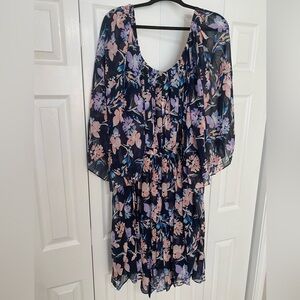 Lane Bryant Pink, Purple and Blue Long Sleeve Sundress